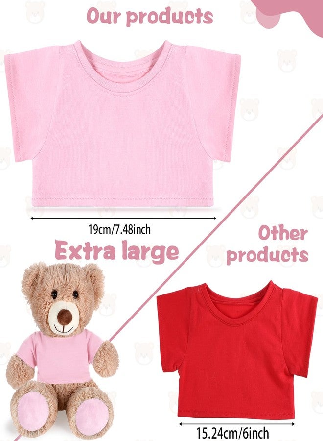 RoundFunny Bear Tee Shirt Fit 14-18inch Stuffed Animal Clothes, Basic Dolls Shirt, Light Pink - Image 3